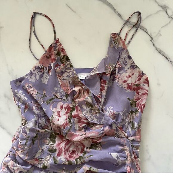 Anthro ASTR Kiana ruffle maxi dress Sz Large Lavander floral fairy core feminine - Picture 6 of 11